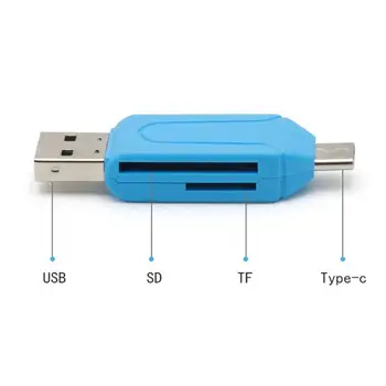2 In 1 Modelis C USB C Micro USB Atminties OTG Kortelių Skaitytuvas, Usb Card Reader Didelės Spartos SD TF Micro SD atminties Kortelių Skaitytuvo Adapteris Flash Drive