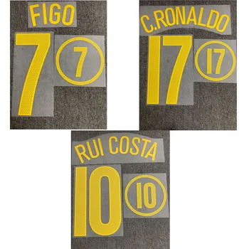 2004 Portugalija #10 RUI COSTA Nameset #7 Figo #17 C. Ronaldo Spausdinimo Pleistras Geležies Šilumos Perdavimo Lopai