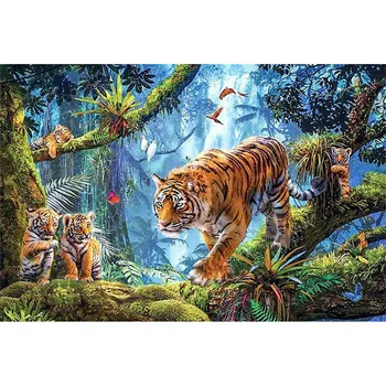2020 Gyvūnų Visiškai Gręžimo Aikštėje Diamond Tapybos, Mozaikos Tigras Naujas 5D Diamond Siuvinėjimo meno Kryželiu Namų Puošybai Tapyba