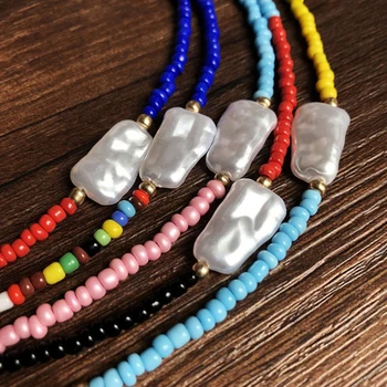 2020 NAUJAS bohemijos puka shell pakabukas karoliai choker boho jewelrycollares largos gėlo vandens perlų karoliukus, sluoksniuotos moterų karoliai