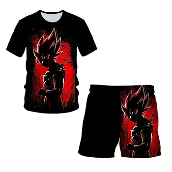 2021 Naujas VegetaT-shirt & Šortai 2 Vienetų Rinkinių Berniukai Tshirts Dragon-Ball Marškinėliai Vaikams Drabužių Rinkiniai Vaikams Drabužių Tshirts Kostiumas