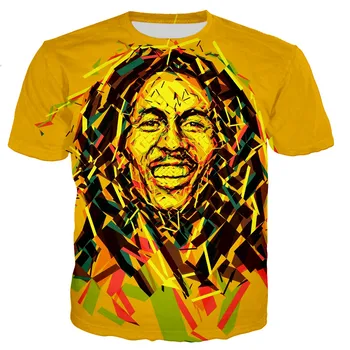 2021 Reperis Bob Marley 3D Atspausdintas T-shirt Vyrai/moterys Naujas Vasaros Mados Karšto Pardavimo Marškinėliai Cool Atsitiktinis Stiliaus Streetwear Hip-Hop Viršūnės