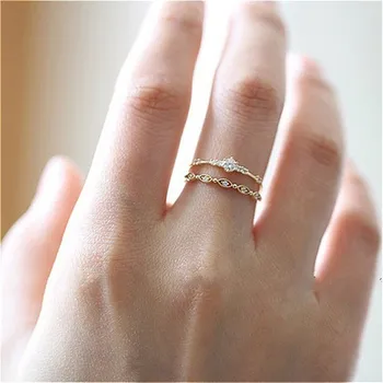 2021New papuošalai populiarus juvelyrikos paprasta mažų gabaliukų pilnas inkrustacijos subtilus žiedas joker žiedas moterų vestuvių, sužadėtuvių dovanos