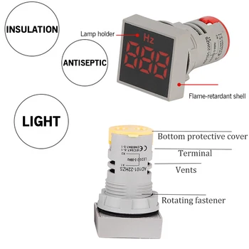 22mm AC 60-500V 0-100A Aikštėje Dual Skaitmeninis LED Ekranas Ammeter Voltmeter Įtampos Matuoklis Srovės Matuoklis Led Moduliai Lemputė