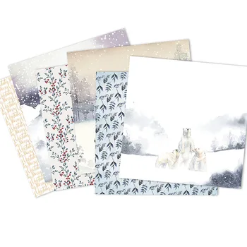 24 lapas Žiemos Sniego Scrapbooking fono popierius 6 colių modelio popieriaus medžiaga, skirta 