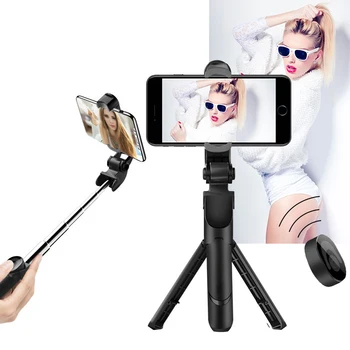3 1. Selfie Stick Telefono Trikojo Ištraukiamas Monopodzie su Bluetooth Nuotolinio Smartfon Selfie Stick
