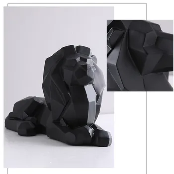 35cm Šiaurės Geometrinis Origami Liūtas Karalius Statula Dervos Amatų Gyvūnų Liūtas Meno Skulptūra Namų Dekoro Priedai