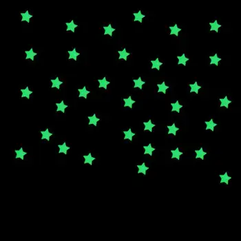 3D Žvaigždės ir Mėnulis Energijos Saugojimo Fluorescencinis Švytėjimas tamsoje Šviesos ant Sienų Lipdukai Vaikų Kambario kambarį Decal FDH