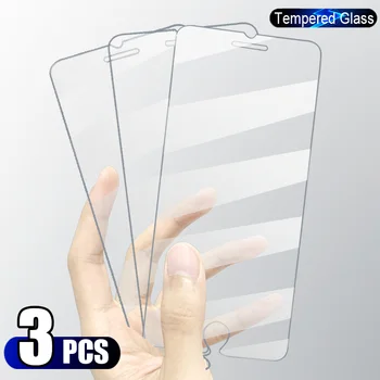 3PCS Visiškai Padengti Grūdinto Stiklo iPhone 7 8 6 6s Plus X Screen Protector, iPhone X XR XS MAX SE 5 5s 11 12 Pro Stiklo