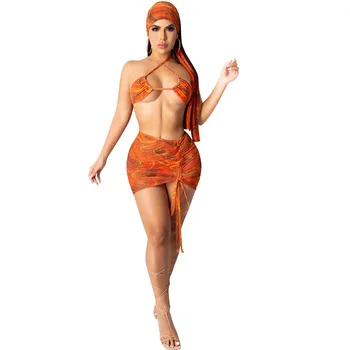 4 gabalas Sijonas bikini mujer Bandeau maudymosi kostiumėliai moterims Raišteliu maudymosi kostiumą, Apynasrio maudymosi kostiumėlį moteris Seksualus maudymosi kostiumas Naujas biquini