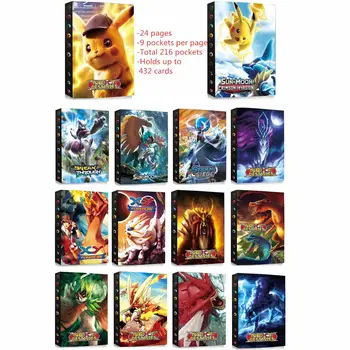 432Pcs Albumą, Pokemon Kortas, Knygą, Pikachu Žemėlapis Pokemon Rišiklio Katalogą Animacinių filmų Žaidimo Kortelės GX Kolekcijos Savininkas Pakrautas Vaikams, Žaislų, Dovanų