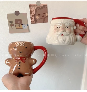 450ml mielas asmeninį meduoliai su imbiero priedais vyras/Santa Claus keraminės kavos puodelis namo, arbatos puodelio pora puodelis siųsti draugams, Kalėdinės dovanos