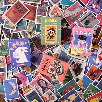 60 vnt Japonijos retro animacinių filmų lipdukai Kawaii dienoraštis raštinės reikmenys apdailos, baldų medžiagos, popieriaus Laimingas Planuotojas amatai