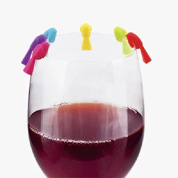 6Pcs/Set Ženklas Spalvotų Paukščių Formos Vyno taurė Žymekliai Vyno Etiketėje Ženklas, Maisto kokybės Silikono Šalies Prekių