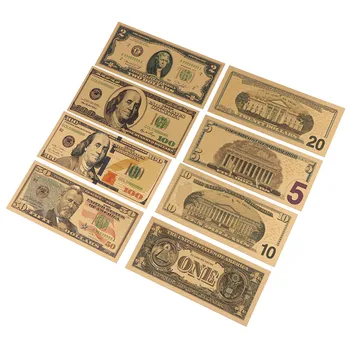8pcs 24K Auksu Dolerių Atminimo Pažymi, Padirbtų Pinigų Aukso Antikos Kolekcija 1 2 5 10 20 50 100 Dolerių