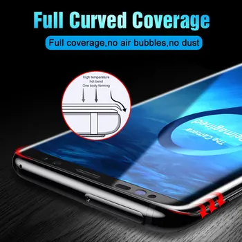 99D Visą Lenktas Grūdintas Stiklas Samsung Galaxy S8 S9 Plus Pastaba 8 9 Screen Protector Dėl S8 S9 S7 S6 Krašto Apsauginės Plėvelės