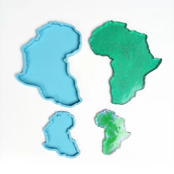 Afrikos Žemėlapis Formos Miestelyje Taurės Kilimėlis Trinkelėmis Epoksidinės Dervos Pelėsių Keychain Karolius, Silikono Forma 