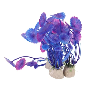 Akvariumas 3 Vnt Modeliavimas Vandens Plastikinių Augalų Akvariumo Ornamentu Papuošalai Violetinė