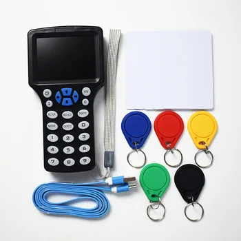Anglų kalba 10 Dažnio RDA Kopijuoklis popierinės kopijavimo aparatų matricos 125KHz Raktas Fob NFC Skaitytojui Rašytojas 13.56 MHz Šifruojami Programuotojas USB UID Kopijuoti Kortelę Tegus