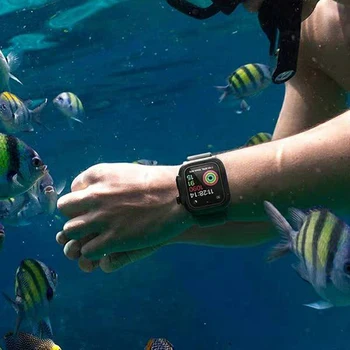 Apsauginis dangtelis Dirželis Apple Watch band 42mm 44mm 40mm Iwatch 42mm Serijos 6 5 4 3 2 žiūrėti juosta karinės vandeniui atveju