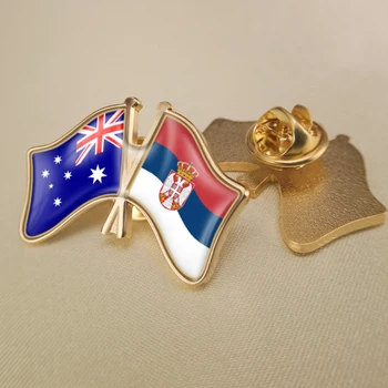 Australijos ir Serbijos Kirto/Double/Draugystės Šaligatvio Atvartas Smeigtukai/Sagė/Emblemos