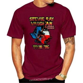 Autentiškas Stevie Ray Vaughan Kelionių 1986 Nelaimės Vitnage Suaugusiųjų Minkštesnė T-shirt Viršuje Mans Unikalus Medvilnės, trumpomis Rankovėmis, O-Kaklo Marškinėliai