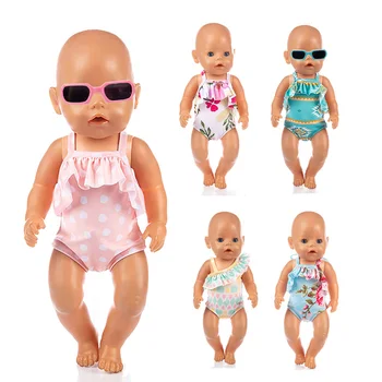 Baby Doll Vasaros Drabužių 43cm, Gimusių Kūdikių Lėlės Plaukti Drabužius 18 Colių Lėlės Drabužiai Bikini Lėlės priedai mergaitėms 