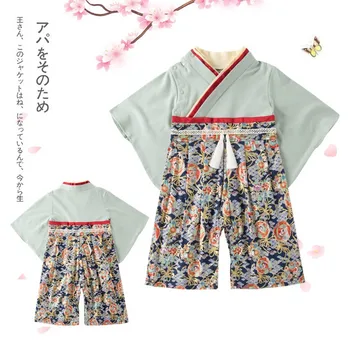 Baby Girl Rompers Japonų Stiliaus Kawaii Merginos Gėlių Spausdinti Kimono Suknelę Vaikams kostiumas Kūdikiams Yukata Azijos Drabužiai