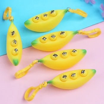 Bananų Keychains Jutimo Žaislai Anti-stresas Fidget Reliver Stresas Žaislai Išskleidimo Žaislus Vaikams, Suaugusieji Juokinga Išspausti Lėtai Žaislas
