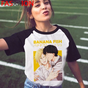 Bananų Žuvų vasaros top marškinėliai vyrų kawaii streetwear spausdinti vasaros top viršų tees grafinis tees moterims