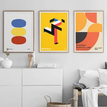 Bauhaus Abstrakčių Geometrinių Fonai Modernūs Minimalistiniai Plakatai, Drobė, Tapyba Nuotrauką Namų Sienų Dekoras Gyvenimo Kambario, Miegamasis