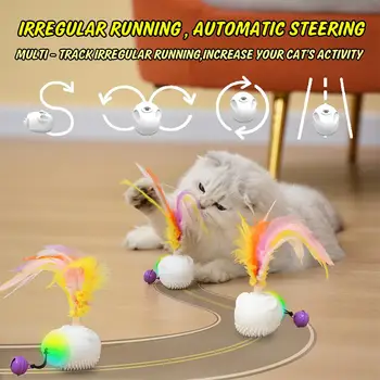 BENTOPAL - - Automatiniai Kačių Žaislai su Plunksna ir Jingle Bell USB-C LED Žibintai, Patalpų Smart Interaktyvios Naminių Kačių Žaislai Juokingi Žaislai
