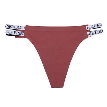 Besiūliai moteriški Thong Seksualus Bikini Underwear G-string Laišką apatinis Trikotažas Femme mažaaukščių Kelnaitės Ledo Šilko Moterų Kelnės 2021