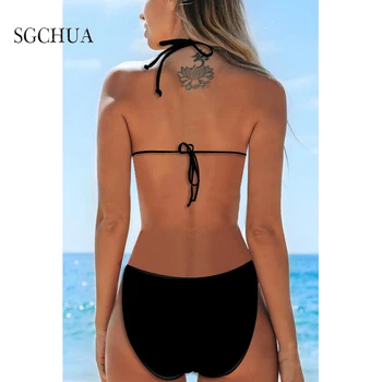 Bikini Stumti Iki 2020 M Sexy juoda Apynasrio Maudymosi kostiumai Moterų maudymosi kostiumėlį, Maudymosi Kostiumą, Moterims Bandeau Brazilijos Thong Bikini Komplektas