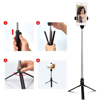 Bluetooth kolonėlė suderinama Selfie Lazdelės su Nuotolinio Valdymo laikmatis Trikojo Mobiliojo Telefono Selfie Stick Trikojai Live Video