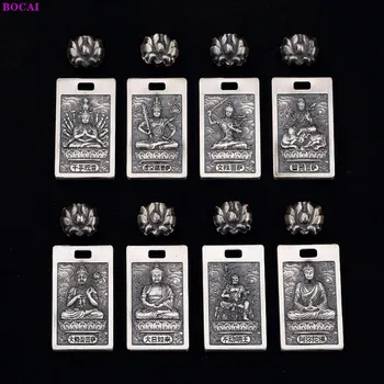 BOCAI S999 Sterlingas Sidabro Likimas Buda Pakabukas Žmogui Kinų Zodiako Patrona Amuletas Mados Grynas Argentum Papuošalai
