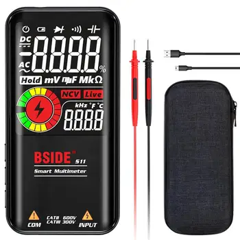 BSIDE Multimetras S11 Spalvotas LCD 9999 Skaičiuoja Skaitmeninis Multimetras su Įkraunama Baterija, 