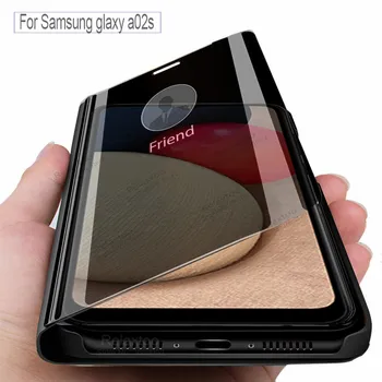Case For Samsung Galaxy a02s a02 s smart veidrodis, flip Telefono Dangtelį Galaxya02s Samsunga02s SM-A025F/DS odos Apsaugos korpusai