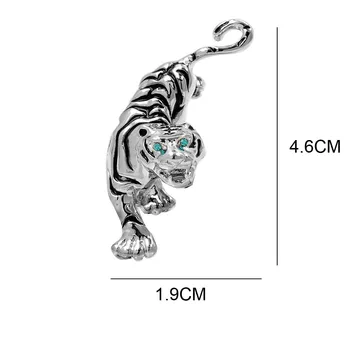 CINDY XIANG Elegantiškas Emalio Tigras Sagės Smeigtukai 2021 Zodiako Gyvūnų Sages Moterims Žalios Akys Vaikas Papuošalai Dovana 2 Spalvų