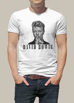 David Bowie Plakatas Shhh ! Roko Vyrų Atspausdintas T-Shirt 2019 Unisex Tees