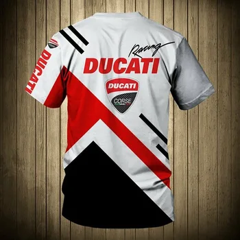 Ducati logotipas 3D skaitmeninis spausdinimas Harajuku logo marškinėliai vyrams