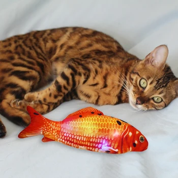 Elektros Katė Žaislas 3D Žuvies USB Įkrovimo Modeliavimas Žuvų Interaktyvi Katė Žaislai Katėms Pet Žaislas Katė Prekių Juguetes Para Gatos