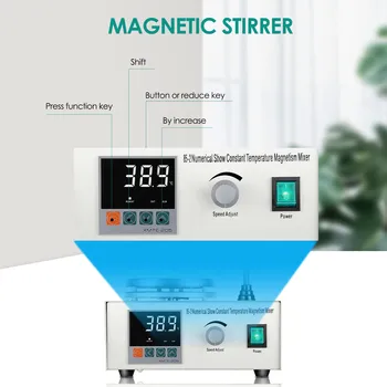 ES Akcijų 200W 1000ML Magnetinė Maišyklė su Skaitmeniniu Temperatūros Ekranas, Greičio Reguliavimas Maišytuvas su Šildymo Plokšte Maišant, Baras
