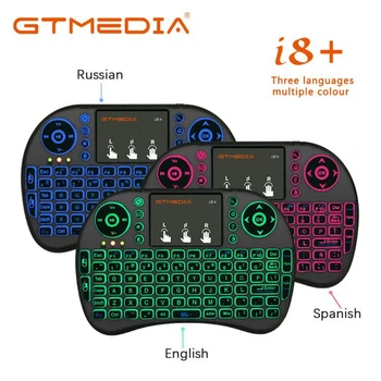 GTMEDIA i8 3 spalvų Belaidės Klaviatūros Apšvietimas ispanų rusų anglų Nešiojamas/Smart TV 