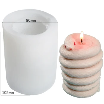 Gyvatės Formos Žvakė Pelėsių Aromaterapija Gipso Liejimo Formos Žvakidė Betono, Cemento Dervos Pelėsių Rankų Darbo Amatų Padaryti Namų Puošybai