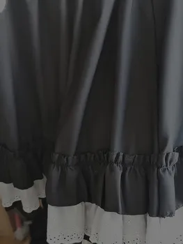 Harajuku Kawaii Klostuotas Mini Sijonas Moterims Vasaros Gothic Lolita paaukštintu liemeniu Juodas Sijonas Mokyklos Mergina Balta Nėrinių Trumpas Tutu Sijonai