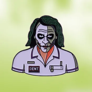 Joker Dark Knight Heath Ledger Slaugytoja kostiumas emalio pin Helovinas Gotham siaubo filmas dovana sagė