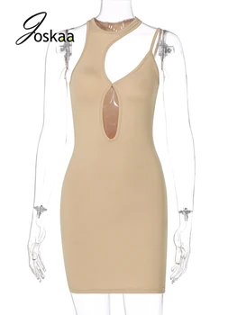 Joskaa Tuščiaviduriai Iš Seksualių Moterų Suknelė Sumažinti Mini Klubas Vasarą Be Rankovių Suknelės Naktį Šalies Outwear Fitneso 2021 Elegantiškas Mados Drabužiai