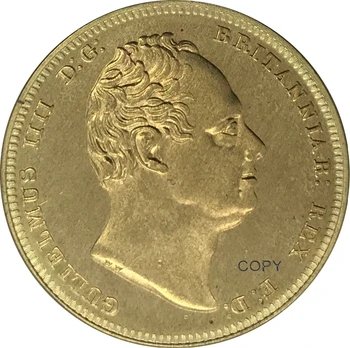 Jungtinė Karalystė 1831 Anno 2 Svarų William IV Hanoveryje Karalius Aukso Monetos Žalvario Metalo Kopijuoti Monetas