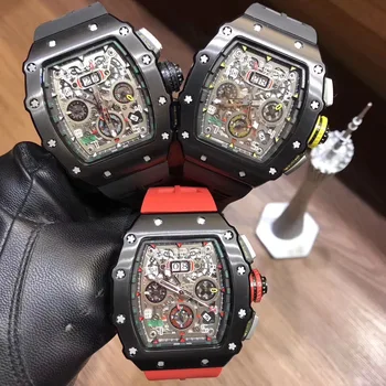 Karšto Pardavimo Karšto Pardavimo RM11 Top Brand Prabangos Žiūrėti Vyrų Silikono Automatinis Laikrodžiai Vyrų Laikrodis, Automatinis Mechaninis laikrodis